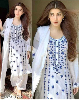 JSS Embroidered Kurta, Trouser/Pant & Dupatta Set