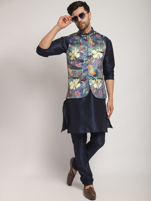 kaifoo Men Kurta Churidar Ethnic Jacket Set