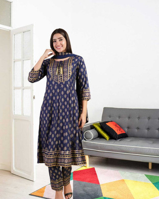 QUEENSFAB Women Kurta Pant Dupatta Set