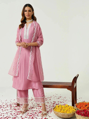 FIORRA Women Kurta Palazzo Dupatta Set