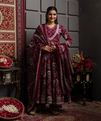 Gulmohar Jaipur Women Kurta Palazzo Dupatta Set