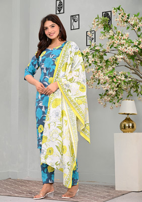 MEXICO FAB Women Kurta Churidar Dupatta Set