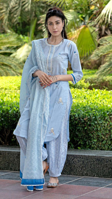 Tasrika Printed Kurta, Trouser/Pant & Dupatta Set