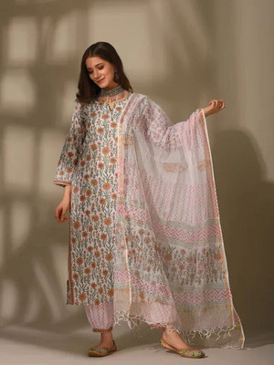 Bharat Origins Women Kurti Pant Dupatta Set