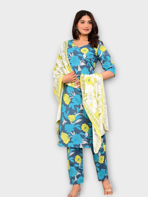 MEXICO FAB Women Kurta Churidar Dupatta Set