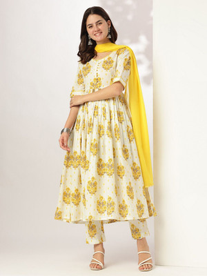 Janasya Women Kurta Pant Dupatta Set