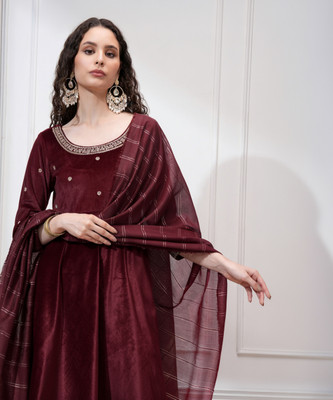 Vishudh Women Kurta Pant Attached Dupatta Set