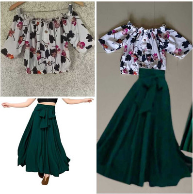 DHYEY CREATION Women Crop Top Skirt Set
