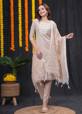 HUJUM Women Kurta Pant Dupatta Set