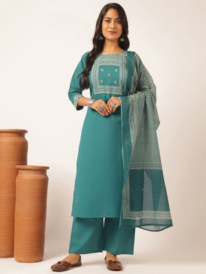 VBUYZ Women Kurta Palazzo Dupatta Set