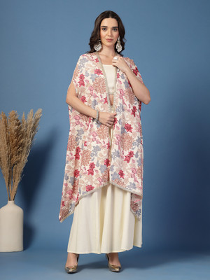 AHMI Women Crop Top Skirt Ethnic Jacket Set