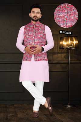 Metro Traders Men Kurta Pyjama Ethnic Jacket Set