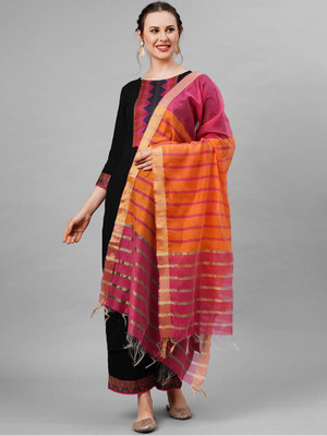 CreationRajvi Self Design Kurta, Palazzo & Dupatta Set