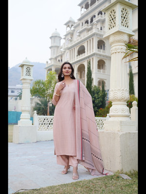 Tasrika Solid Kurta, Trouser/Pant & Dupatta Set