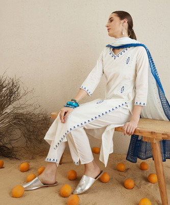 Indo Era Women Kurta Pant Dupatta Set