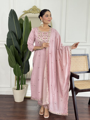 PILUDI Women Kurti Pant Dupatta Set