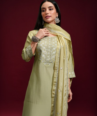 Vishudh Women Kurta Palazzo Attached Dupatta Set