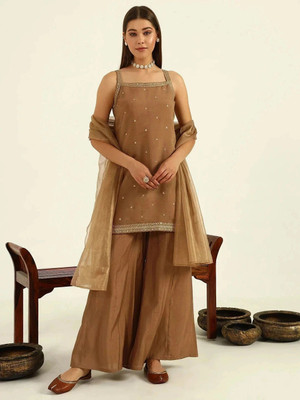 FIORRA Women Kurta Palazzo Dupatta Set