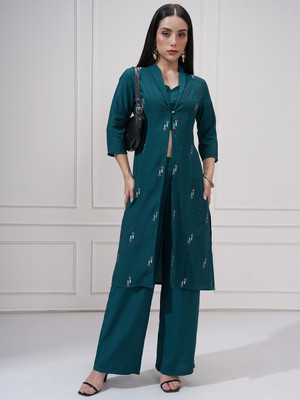 Vishudh Women Ethnic Top Palazzo Set