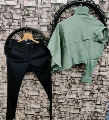 Black Deer Men Shirt Pant Set