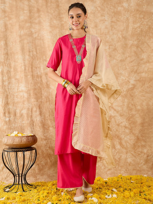 Indo Era Women Kurta Palazzo Dupatta Set