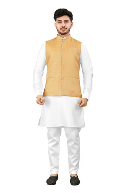 TRUST OUS Men Kurta Pyjama Ethnic Jacket Set