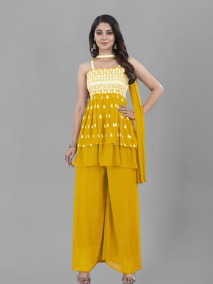 Camerfly Women Kurti Sharara Dupatta Set