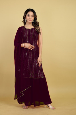 TILKI Women Kurti Sharara Attached Dupatta Set