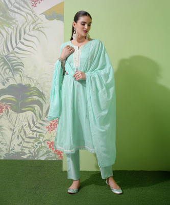 Vishudh Women Kurta Pant Attached Dupatta Set