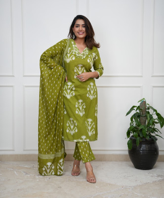 PILUDI Women Kurti Pant Dupatta Set