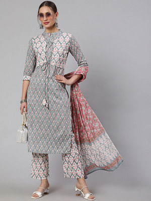 GLAM ROOTS Women Kurta Pant Dupatta Set