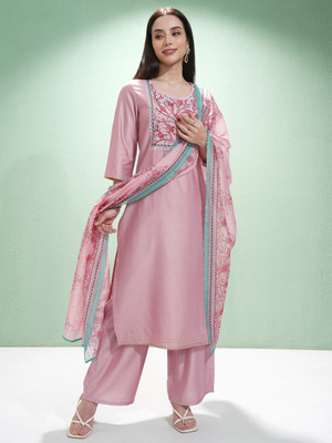 Vishudh Women Kurta Palazzo Attached Dupatta Set