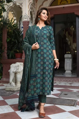 Ajantatextile Embroidered Kurta, Trouser/Pant & Dupatta Set