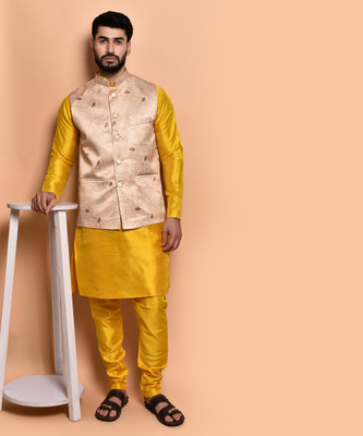 Divastri Men Kurta Pyjama Ethnic Jacket Set