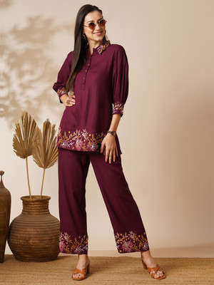 Globus Women Ethnic Top Pant Set