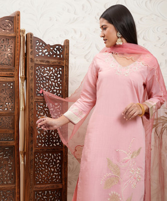 Vishudh Women Kurta Pant Attached Dupatta Set