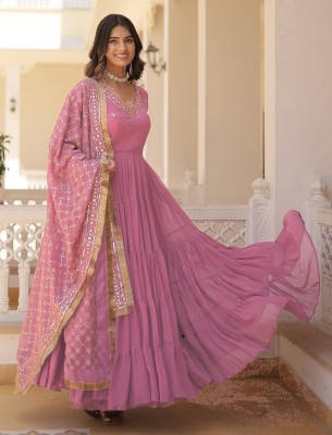 Wedani Lifestyle Anarkali Gown(Pink)