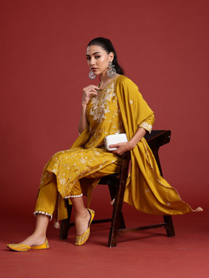 Indo Era Women Kurta Pant Dupatta Set