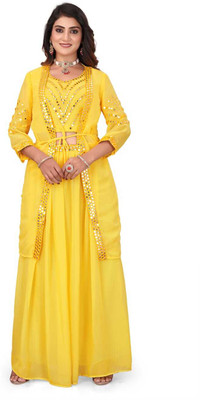 AAI KHODAL CREATION Women Crop Top Skirt Ethnic Jacket Set
