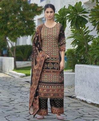 MOJILAA Women Kurta Palazzo Dupatta Set