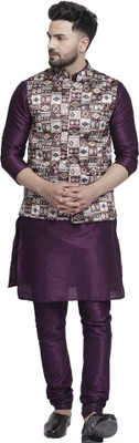 B BEN Men Kurta Pyjama Ethnic Jacket Set