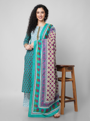 Varun Handicraft Women Kurta Palazzo Dupatta Set