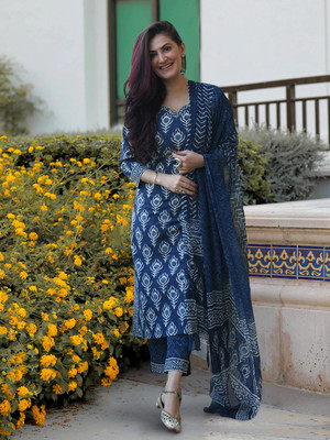 EthnicBasket Women Kurta Pant Dupatta Set