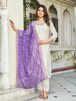 RUPSUNAARI Women Kurti Pant Dupatta Set