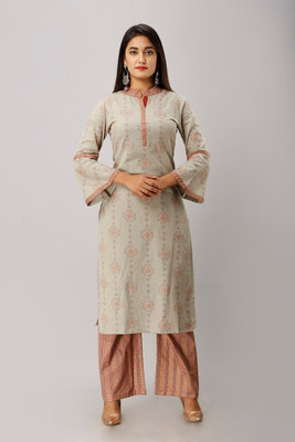 FABRIC FITOOR Women Kurti Palazzo Set