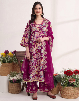 Skylee Women Kurta Palazzo Dupatta Set