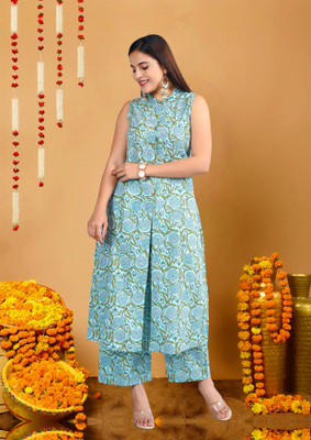 Gaonwali Clothings Women Kurta Palazzo Set