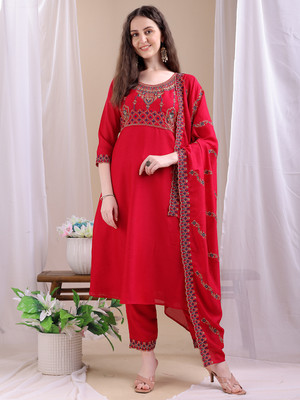 Granthva Fab Women Kurta Pant Dupatta Set