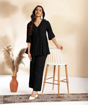 Janasya Women Ethnic Top Pant Set