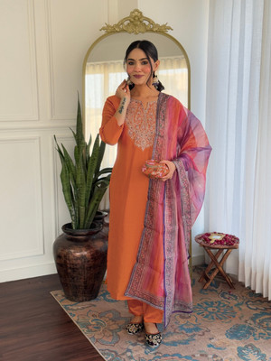 SDK Fashion Embroidered Kurta, Trouser/Pant & Dupatta Set